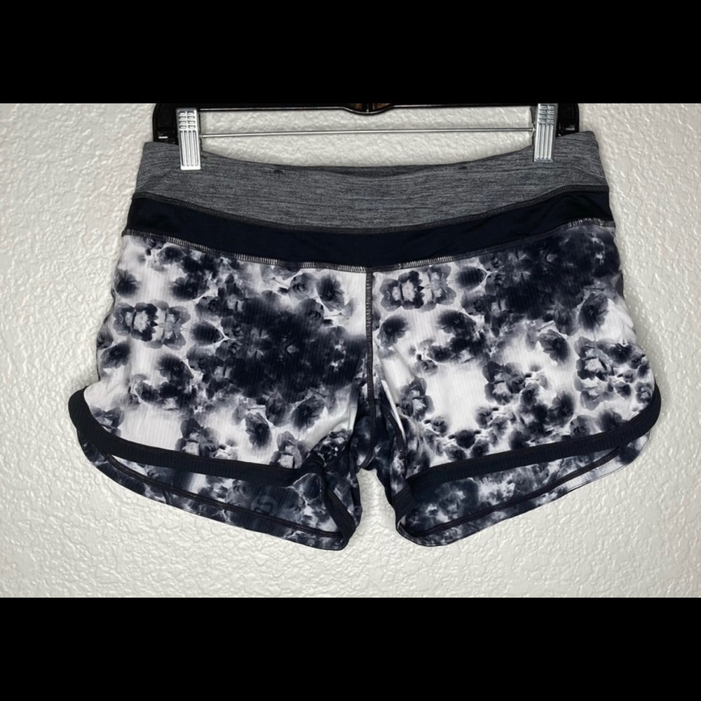 Lululemon RARE  Black Roses Groovy running shorts